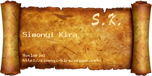 Simonyi Kira névjegykártya